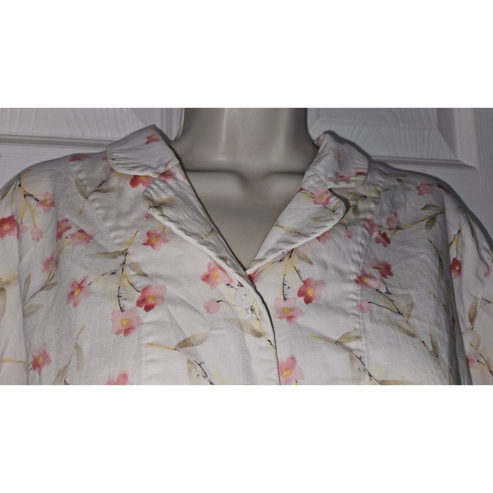 Garnet Hill Cotton 2-piece Cherry Blossom Pajama Set Long Sleeve Womens XL USA - Picture 4 of 6